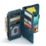 For Samsung Galaxy A51 4G CaseMe-C30 Multifunctional Horizontal Flip PU + TPU Phone Case(Blue)