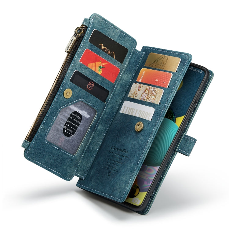 For Samsung Galaxy A51 4G CaseMe-C30 Multifunctional Horizontal Flip PU + TPU Phone Case(Blue)