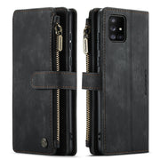 For Samsung Galaxy A71 4G CaseMe-C30 Multifunctional Horizontal Flip PU + TPU Phone Case(Black)
