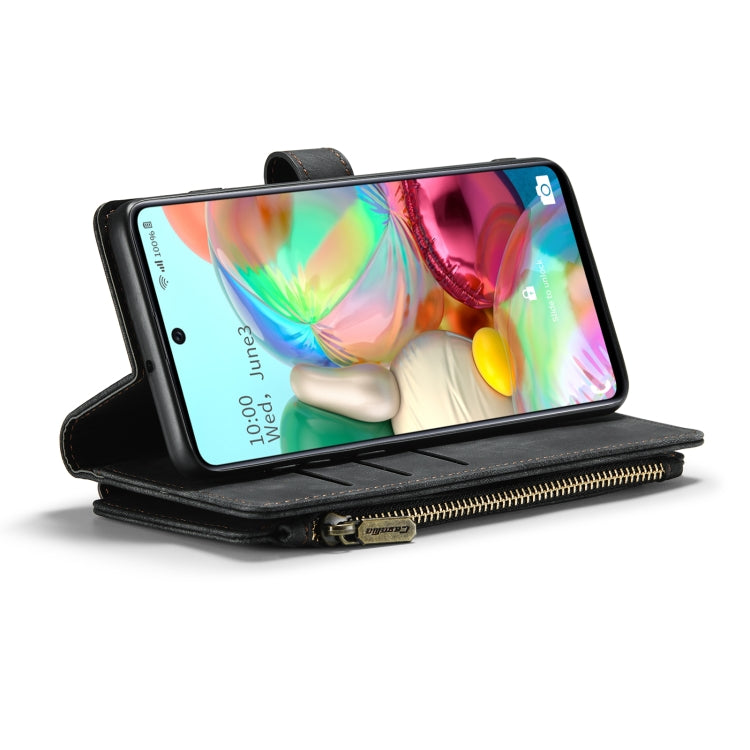 For Samsung Galaxy A71 4G CaseMe-C30 Multifunctional Horizontal Flip PU + TPU Phone Case(Black)