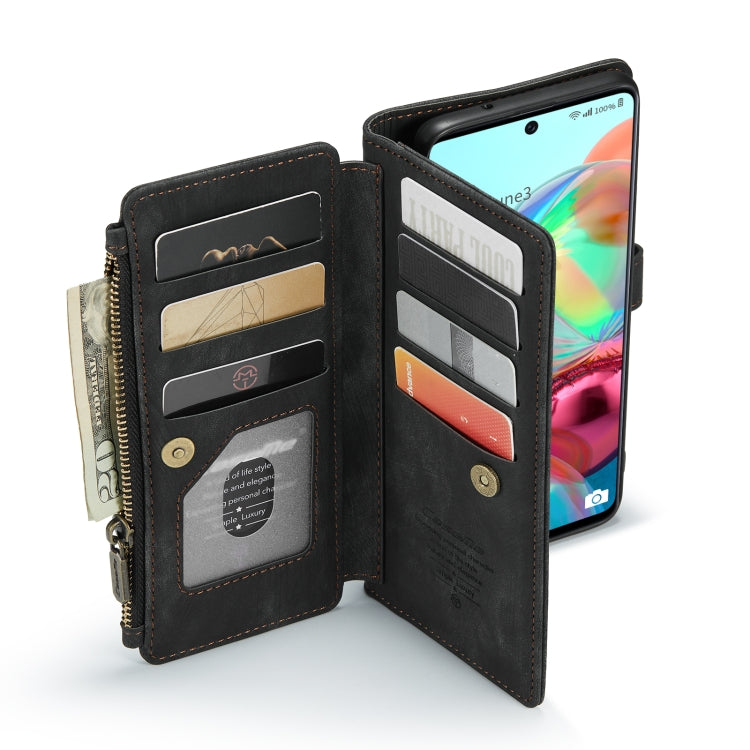 For Samsung Galaxy A71 4G CaseMe-C30 Multifunctional Horizontal Flip PU + TPU Phone Case(Black)