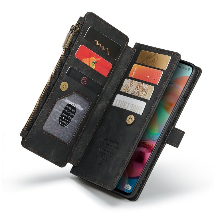 For Samsung Galaxy A71 4G CaseMe-C30 Multifunctional Horizontal Flip PU + TPU Phone Case(Black)