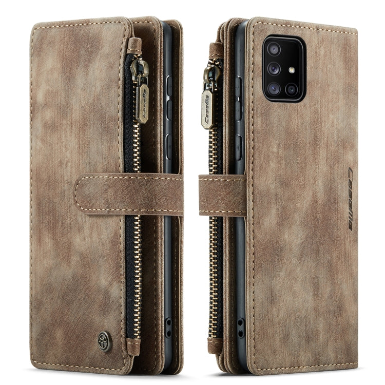 For Samsung Galaxy A71 4G CaseMe-C30 Multifunctional Horizontal Flip PU + TPU Phone Case(Brown)