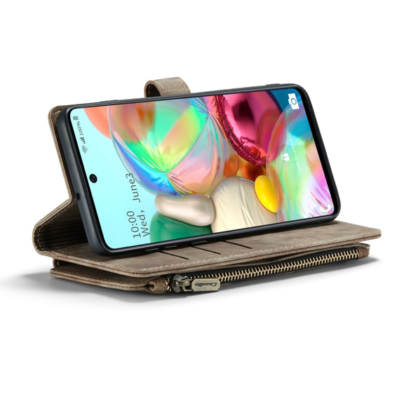 For Samsung Galaxy A71 4G CaseMe-C30 Multifunctional Horizontal Flip PU + TPU Phone Case(Brown)
