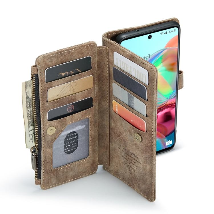 For Samsung Galaxy A71 4G CaseMe-C30 Multifunctional Horizontal Flip PU + TPU Phone Case(Brown)