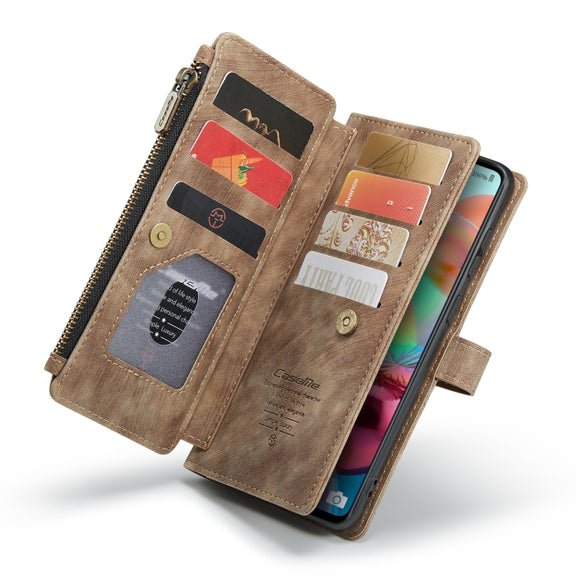 For Samsung Galaxy A71 4G CaseMe-C30 Multifunctional Horizontal Flip PU + TPU Phone Case(Brown)
