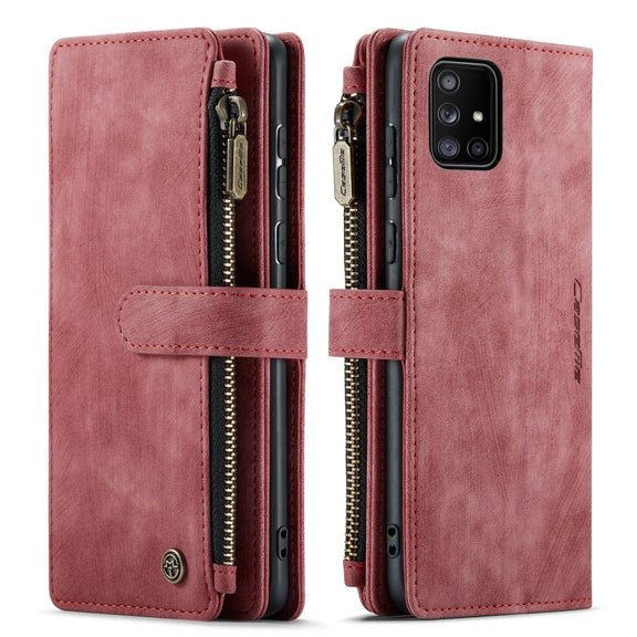 For Samsung Galaxy A71 4G CaseMe-C30 Multifunctional Horizontal Flip PU + TPU Phone Case(Red)