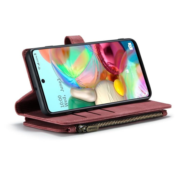 For Samsung Galaxy A71 4G CaseMe-C30 Multifunctional Horizontal Flip PU + TPU Phone Case(Red)