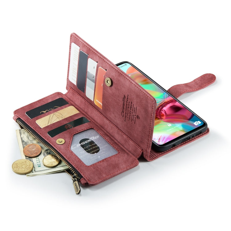 For Samsung Galaxy A71 4G CaseMe-C30 Multifunctional Horizontal Flip PU + TPU Phone Case(Red)