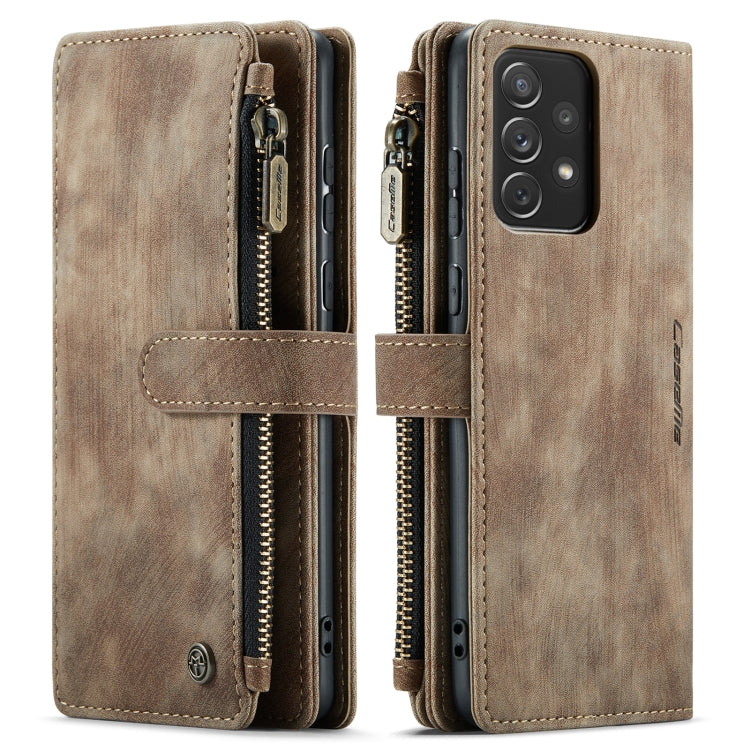 For Samsung Galaxy A72 CaseMe-C30 Multifunctional Horizontal Flip PU + TPU Phone Case(Brown)
