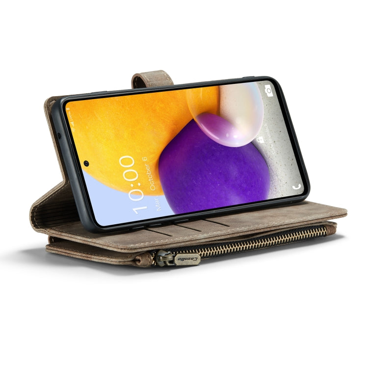 For Samsung Galaxy A72 CaseMe-C30 Multifunctional Horizontal Flip PU + TPU Phone Case(Brown)