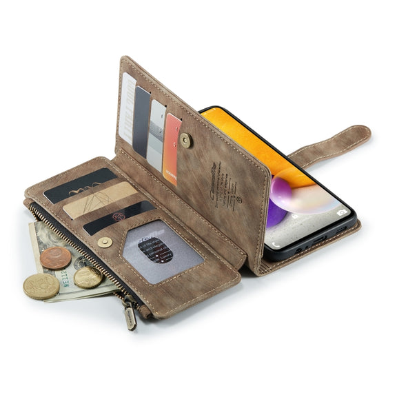 For Samsung Galaxy A72 CaseMe-C30 Multifunctional Horizontal Flip PU + TPU Phone Case(Brown)
