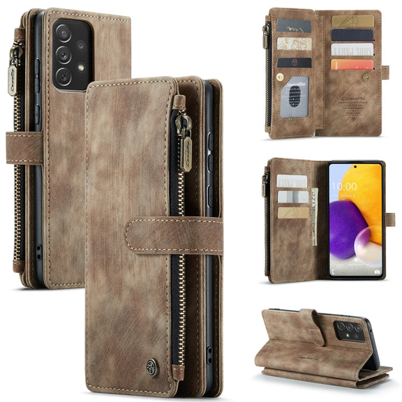 For Samsung Galaxy A72 CaseMe-C30 Multifunctional Horizontal Flip PU + TPU Phone Case(Brown)