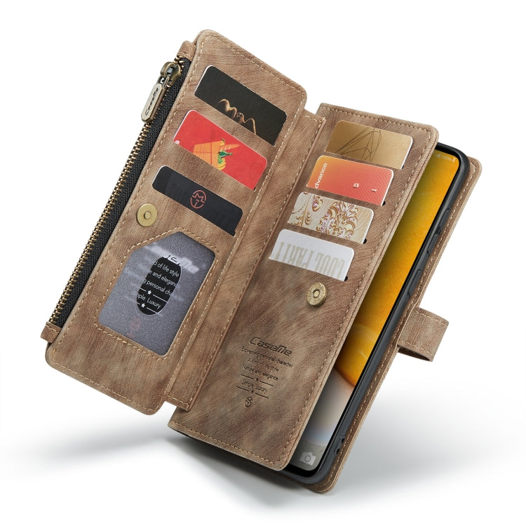 For Samsung Galaxy A72 CaseMe-C30 Multifunctional Horizontal Flip PU + TPU Phone Case(Brown)