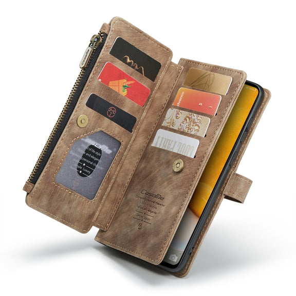 For Samsung Galaxy A72 CaseMe-C30 Multifunctional Horizontal Flip PU + TPU Phone Case(Brown)