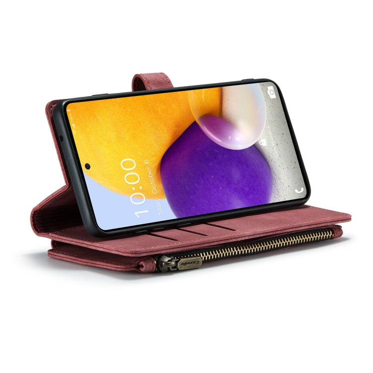 For Samsung Galaxy A72 CaseMe-C30 Multifunctional Horizontal Flip PU + TPU Phone Case(Red)
