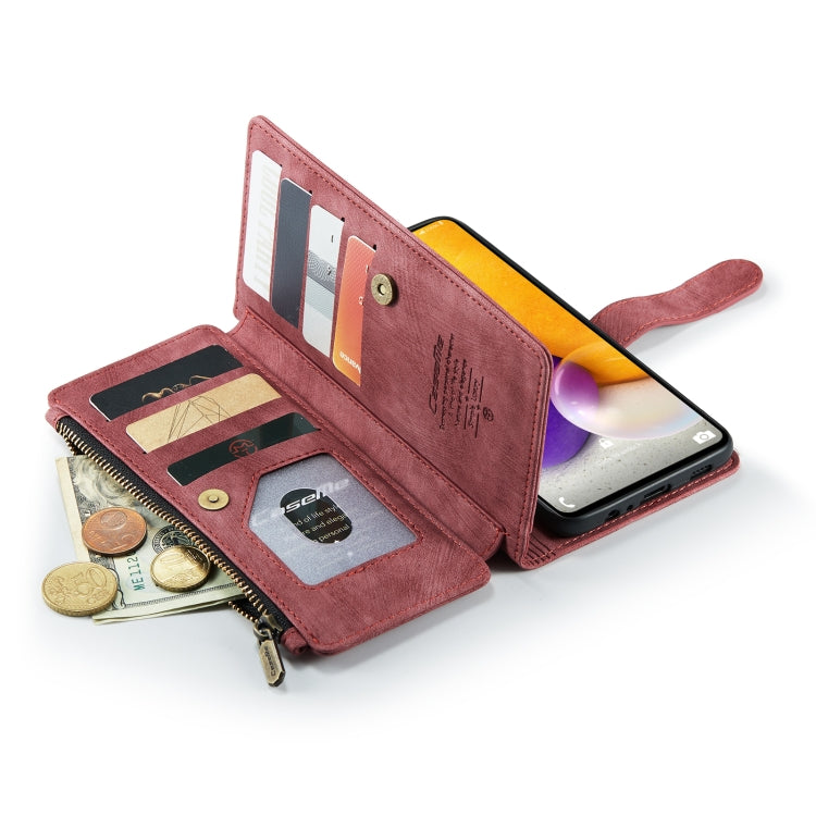 For Samsung Galaxy A72 CaseMe-C30 Multifunctional Horizontal Flip PU + TPU Phone Case(Red)