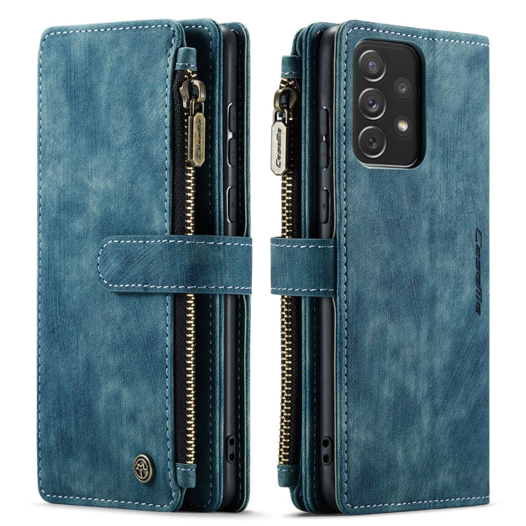 For Samsung Galaxy A72 CaseMe-C30 Multifunctional Horizontal Flip PU + TPU Phone Case(Blue)