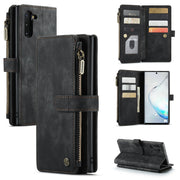 For Samsung Galaxy Note10 CaseMe-C30 Multifunctional Horizontal Flip PU + TPU Phone Case(Black)