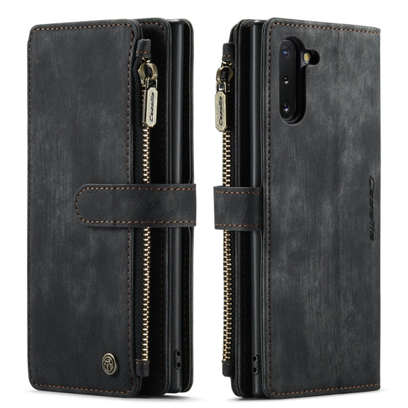 For Samsung Galaxy Note10 CaseMe-C30 Multifunctional Horizontal Flip PU + TPU Phone Case(Black)