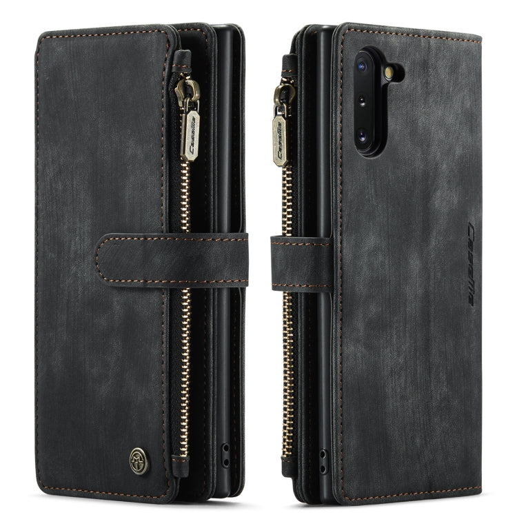 For Samsung Galaxy Note10 CaseMe-C30 Multifunctional Horizontal Flip PU + TPU Phone Case(Black)