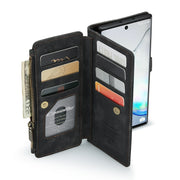 For Samsung Galaxy Note10 CaseMe-C30 Multifunctional Horizontal Flip PU + TPU Phone Case(Black)