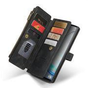 For Samsung Galaxy Note10 CaseMe-C30 Multifunctional Horizontal Flip PU + TPU Phone Case(Black)