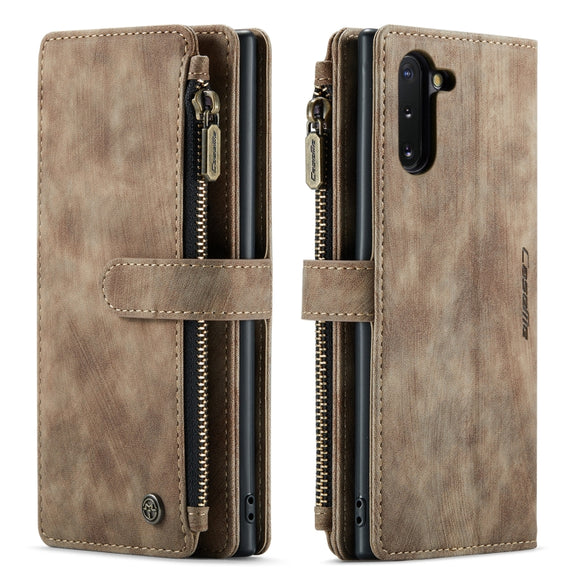 For Samsung Galaxy Note10 CaseMe-C30 Multifunctional Horizontal Flip PU + TPU Phone Case(Brown)