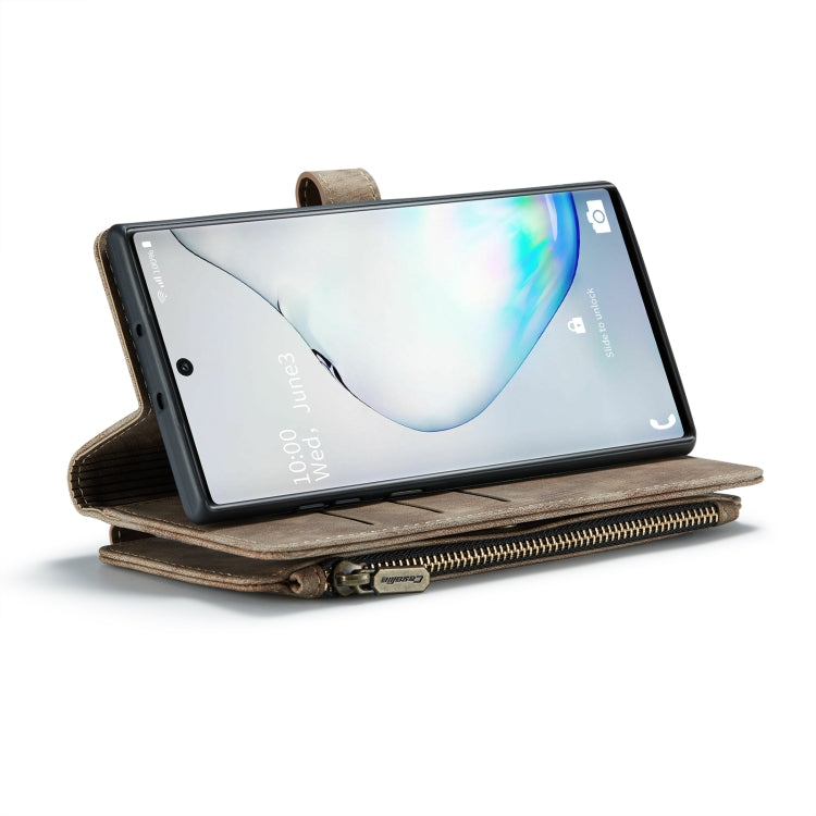 For Samsung Galaxy Note10 CaseMe-C30 Multifunctional Horizontal Flip PU + TPU Phone Case(Brown)