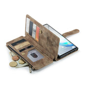 For Samsung Galaxy Note10 CaseMe-C30 Multifunctional Horizontal Flip PU + TPU Phone Case(Brown)