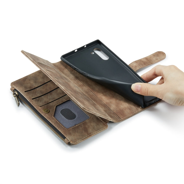 For Samsung Galaxy Note10 CaseMe-C30 Multifunctional Horizontal Flip PU + TPU Phone Case(Brown)