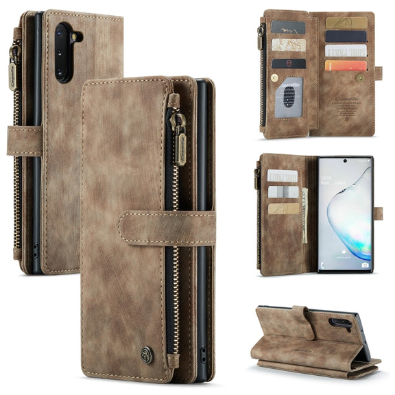 For Samsung Galaxy Note10 CaseMe-C30 Multifunctional Horizontal Flip PU + TPU Phone Case(Brown)