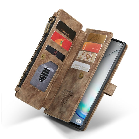 For Samsung Galaxy Note10 CaseMe-C30 Multifunctional Horizontal Flip PU + TPU Phone Case(Brown)