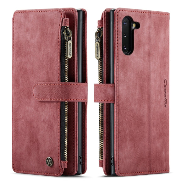 For Samsung Galaxy Note10 CaseMe-C30 Multifunctional Horizontal Flip PU + TPU Phone Case(Red)