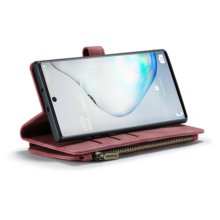 For Samsung Galaxy Note10 CaseMe-C30 Multifunctional Horizontal Flip PU + TPU Phone Case(Red)