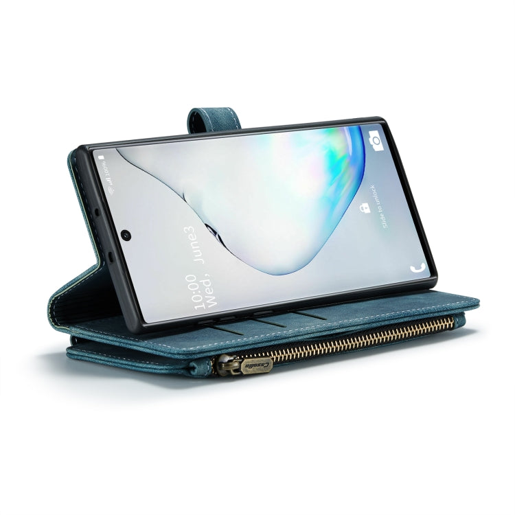 For Samsung Galaxy Note10 CaseMe-C30 Multifunctional Horizontal Flip PU + TPU Phone Case(Blue)