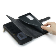 For Samsung Galaxy Note20 CaseMe-C30 Multifunctional Horizontal Flip PU + TPU Phone Case(Black)
