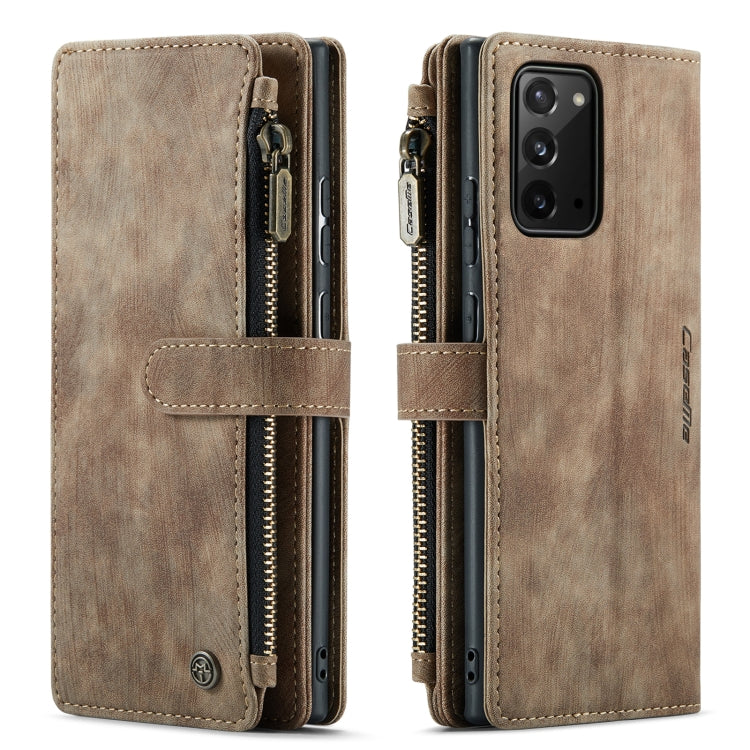 For Samsung Galaxy Note20 CaseMe-C30 Multifunctional Horizontal Flip PU + TPU Phone Case(Brown)
