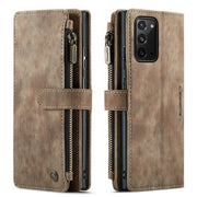 For Samsung Galaxy Note20 CaseMe-C30 Multifunctional Horizontal Flip PU + TPU Phone Case(Brown)