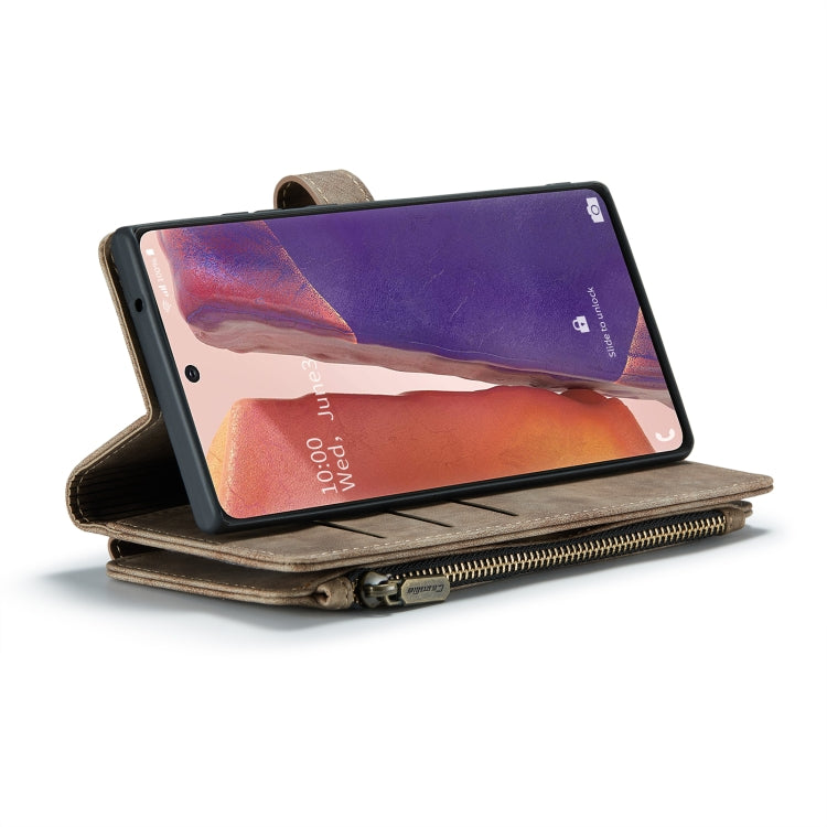 For Samsung Galaxy Note20 CaseMe-C30 Multifunctional Horizontal Flip PU + TPU Phone Case(Brown)