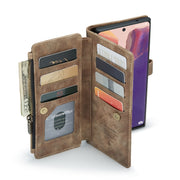 For Samsung Galaxy Note20 CaseMe-C30 Multifunctional Horizontal Flip PU + TPU Phone Case(Brown)