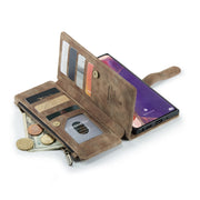 For Samsung Galaxy Note20 CaseMe-C30 Multifunctional Horizontal Flip PU + TPU Phone Case(Brown)