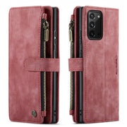 For Samsung Galaxy Note20 CaseMe-C30 Multifunctional Horizontal Flip PU + TPU Phone Case(Red)