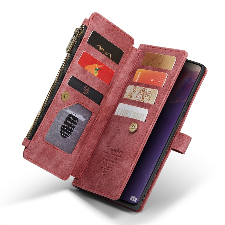For Samsung Galaxy Note20 CaseMe-C30 Multifunctional Horizontal Flip PU + TPU Phone Case(Red)