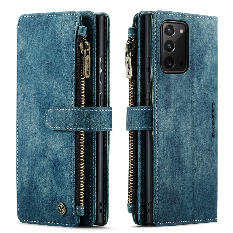 For Samsung Galaxy Note20 CaseMe-C30 Multifunctional Horizontal Flip PU + TPU Phone Case(Blue)
