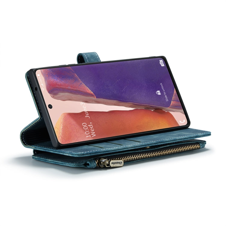 For Samsung Galaxy Note20 CaseMe-C30 Multifunctional Horizontal Flip PU + TPU Phone Case(Blue)