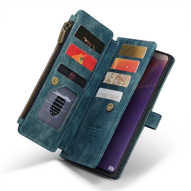 For Samsung Galaxy Note20 CaseMe-C30 Multifunctional Horizontal Flip PU + TPU Phone Case(Blue)