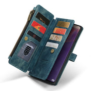 For Samsung Galaxy Note20 CaseMe-C30 Multifunctional Horizontal Flip PU + TPU Phone Case(Blue)