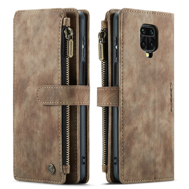 For Xiaomi Redmi Note 9 Pro Max / Redmi Note 9 Pro / Redmi Note 9s CaseMe-C30 Multifunctional Horizontal Flip PU + TPU Phone Case(Brown)
