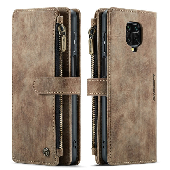 For Xiaomi Redmi Note 9 Pro Max / Redmi Note 9 Pro / Redmi Note 9s CaseMe-C30 Multifunctional Horizontal Flip PU + TPU Phone Case(Brown)